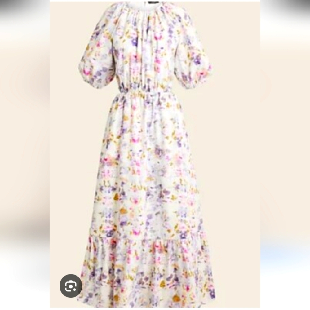 J. Crew Flora Obscura X Floral Cutout Dress NWT